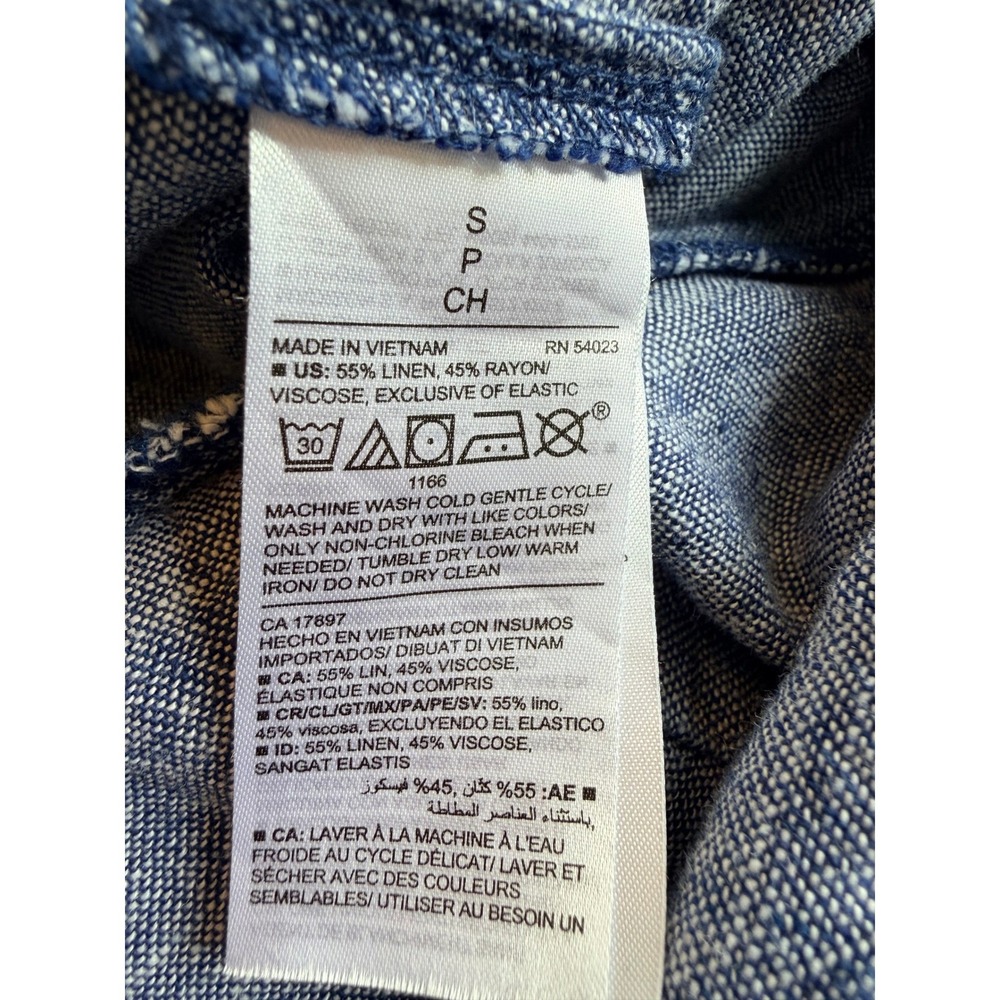 Old Navy Womens Blue Linen Blend Wide Leg Sleeveless Jumpsuit Size S New - Picture 7 of 7